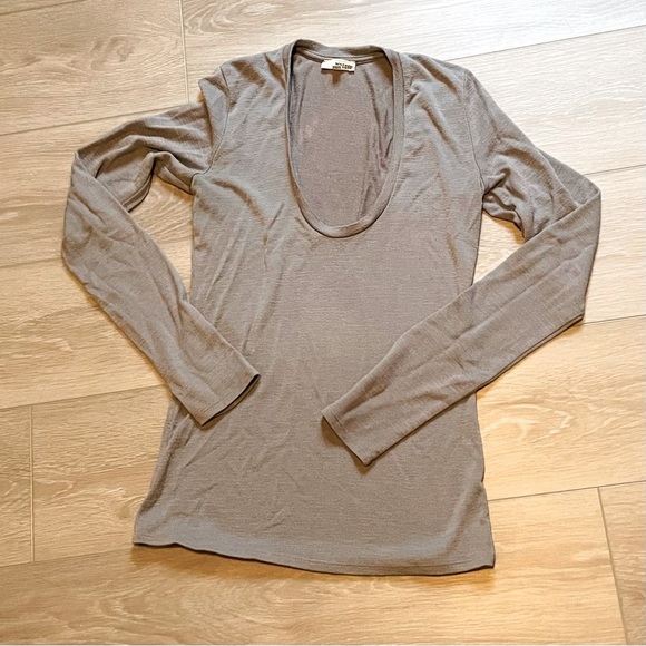Aritzia Wilfred long sleeve scoop neck grey - small - Picture 1 of 2
